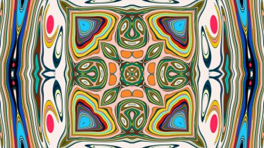 Kusursuz iz sürücü fayans mehndi tasarımı. Etnik süs, renkli karalama simetri dokusu. Geleneksel ruhani kabile tasarımı