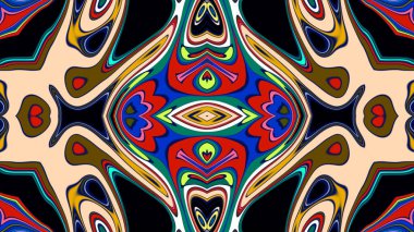 Kusursuz iz sürücü fayans mehndi tasarımı. Etnik süs, renkli karalama simetri dokusu. Geleneksel ruhani kabile tasarımı