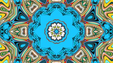 Kusursuz iz sürücü fayans mehndi tasarımı. Etnik süs, renkli karalama simetri dokusu. Geleneksel ruhani kabile tasarımı