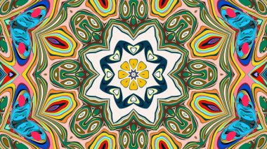 Kusursuz iz sürücü fayans mehndi tasarımı. Etnik süs, renkli karalama simetri dokusu. Geleneksel ruhani kabile tasarımı