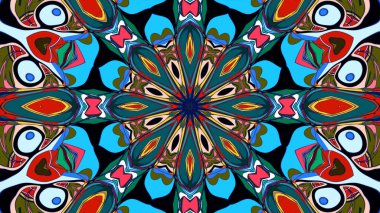 Kusursuz iz sürücü fayans mehndi tasarımı. Etnik süs, renkli karalama simetri dokusu. Geleneksel ruhani kabile tasarımı