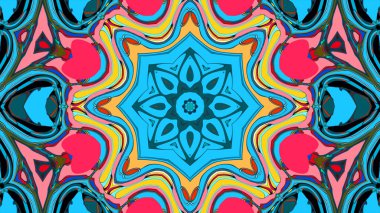 Kusursuz iz sürücü fayans mehndi tasarımı. Etnik süs, renkli karalama simetri dokusu. Geleneksel ruhani kabile tasarımı