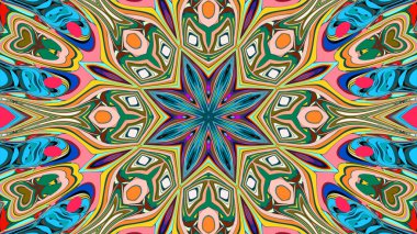 Kusursuz iz sürücü fayans mehndi tasarımı. Etnik süs, renkli karalama simetri dokusu. Geleneksel ruhani kabile tasarımı