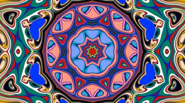 Kusursuz iz sürücü fayans mehndi tasarımı. Etnik süs, renkli karalama simetri dokusu. Geleneksel ruhani kabile tasarımı