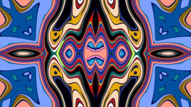 Kusursuz iz sürücü fayans mehndi tasarımı. Etnik süs, renkli karalama simetri dokusu. Geleneksel ruhani kabile tasarımı