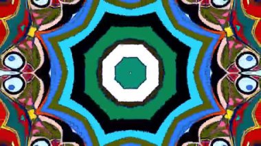 Bir yaz müzik festivali için soyut renkli psikedelik mandala kaleydoskop videosu