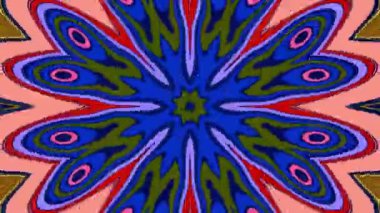 Bir yaz müzik festivali için soyut renkli psikedelik mandala kaleydoskop videosu