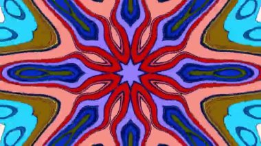 Bir yaz müzik festivali için soyut renkli psikedelik mandala kaleydoskop videosu