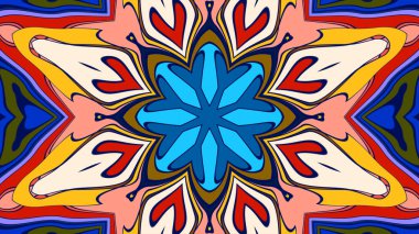 Kusursuz iz sürücü fayans mehndi tasarımı. Etnik süs, renkli karalama simetri dokusu. Geleneksel ruhani kabile tasarımı