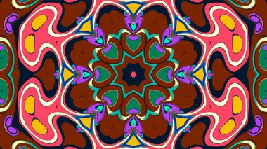 Kusursuz iz sürücü fayans mehndi tasarımı. Etnik süs, renkli karalama simetri dokusu. Geleneksel ruhani kabile tasarımı