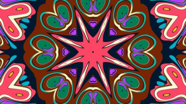 Soyut renkli psikedelik mandala kaleydoskop arkaplanı