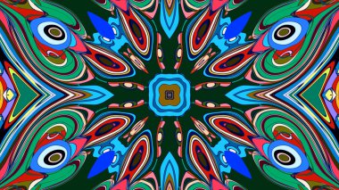 Soyut renkli psikedelik mandala kaleydoskop arkaplanı