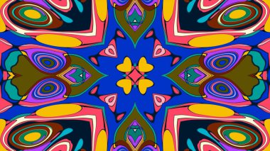 Soyut renkli psikedelik mandala kaleydoskop arkaplanı