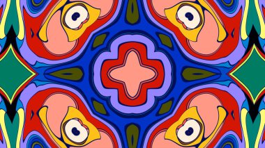 Soyut renkli psikedelik mandala kaleydoskop arkaplanı