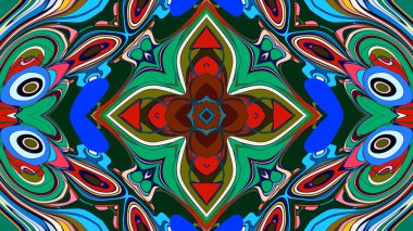 Soyut renkli psikedelik mandala kaleydoskop arkaplanı