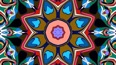 Soyut renkli psikedelik mandala kaleydoskop arkaplanı