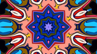 Soyut renkli psikedelik mandala kaleydoskop arkaplanı
