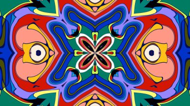 Soyut renkli psikedelik mandala kaleydoskop arkaplanı