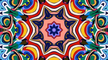 Soyut renkli psikedelik mandala kaleydoskop arkaplanı