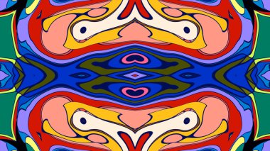 Soyut renkli psikedelik mandala kaleydoskop arkaplanı