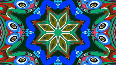 Soyut renkli psikedelik mandala kaleydoskop arkaplanı