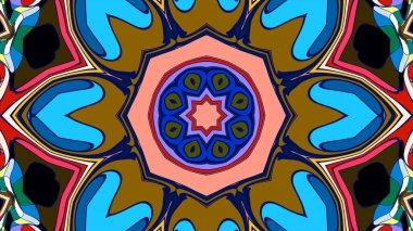 Soyut renkli psikedelik mandala kaleydoskop arkaplanı