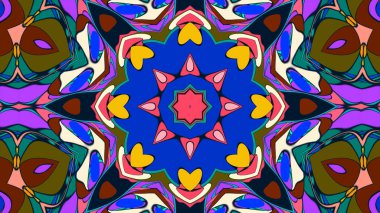 Soyut renkli psikedelik mandala kaleydoskop arkaplanı