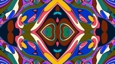 Soyut renkli psikedelik mandala kaleydoskop arkaplanı