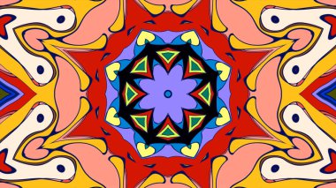 Soyut renkli psikedelik mandala kaleydoskop arkaplanı