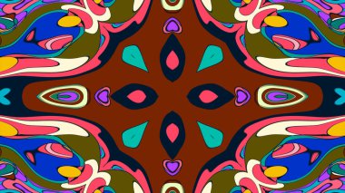 Soyut renkli psikedelik mandala kaleydoskop arkaplanı