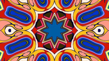 Soyut renkli psikedelik mandala kaleydoskop arkaplanı