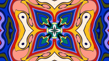 Soyut renkli psikedelik mandala kaleydoskop arkaplanı