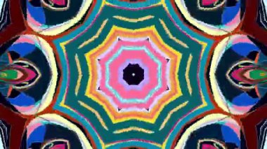 Bir yaz müzik festivali için soyut renkli psikedelik mandala kaleydoskop videosu
