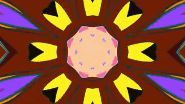 Bir yaz müzik festivali için soyut renkli psikedelik mandala kaleydoskop videosu