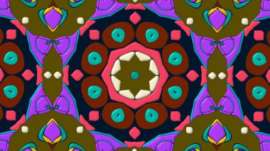 Geometrik çiçekli kusursuz desen, illüstrasyon