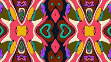 Geometrik çiçekli kusursuz desen, illüstrasyon