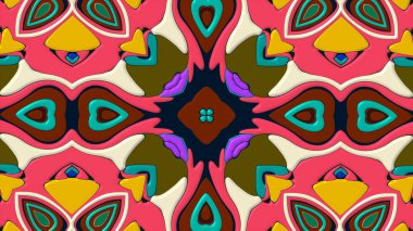 Geometrik çiçekli kusursuz desen, illüstrasyon