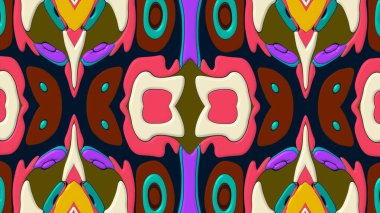 Geometrik çiçekli kusursuz desen, illüstrasyon