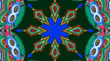 Yaz için renkli simetrik soyut kaleydoskop arkaplan deseni