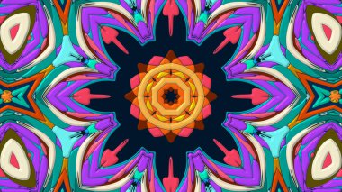 Yaz için renkli simetrik soyut kaleydoskop arkaplan deseni