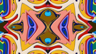 Yaz için renkli simetrik soyut kaleydoskop arkaplan deseni