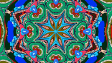 Yaz için renkli simetrik soyut kaleydoskop arkaplan deseni