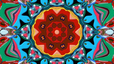Yaz için renkli simetrik soyut kaleydoskop arkaplan deseni