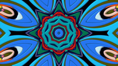 Yaz için renkli simetrik soyut kaleydoskop arkaplan deseni