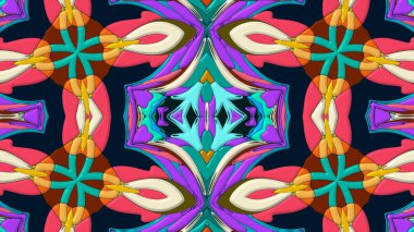 Yaz için renkli simetrik soyut kaleydoskop arkaplan deseni