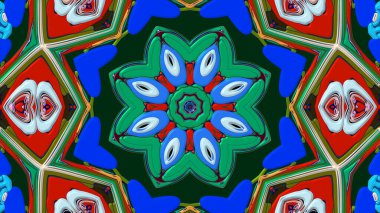 Yaz için renkli simetrik soyut kaleydoskop arkaplan deseni