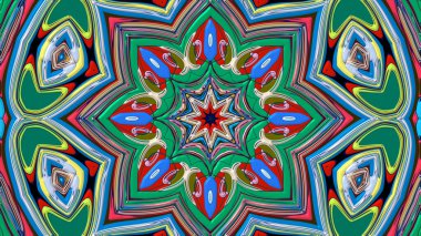 Yaz için renkli simetrik soyut kaleydoskop arkaplan deseni