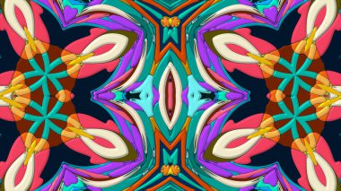 Yaz için renkli simetrik soyut kaleydoskop arkaplan deseni