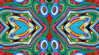Yaz için renkli simetrik soyut kaleydoskop arkaplan deseni