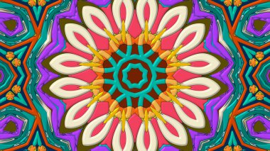 Yaz için renkli simetrik soyut kaleydoskop arkaplan deseni